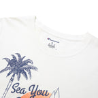 CHAMPION Mens White Graphic T-Shirt XL Short Sleeve Crew Neck Sea You Later
