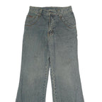 HAOSSHINU Mens Regular Fit Flared Denim Light Blue Cotton Jeans W26 L27 Stylish