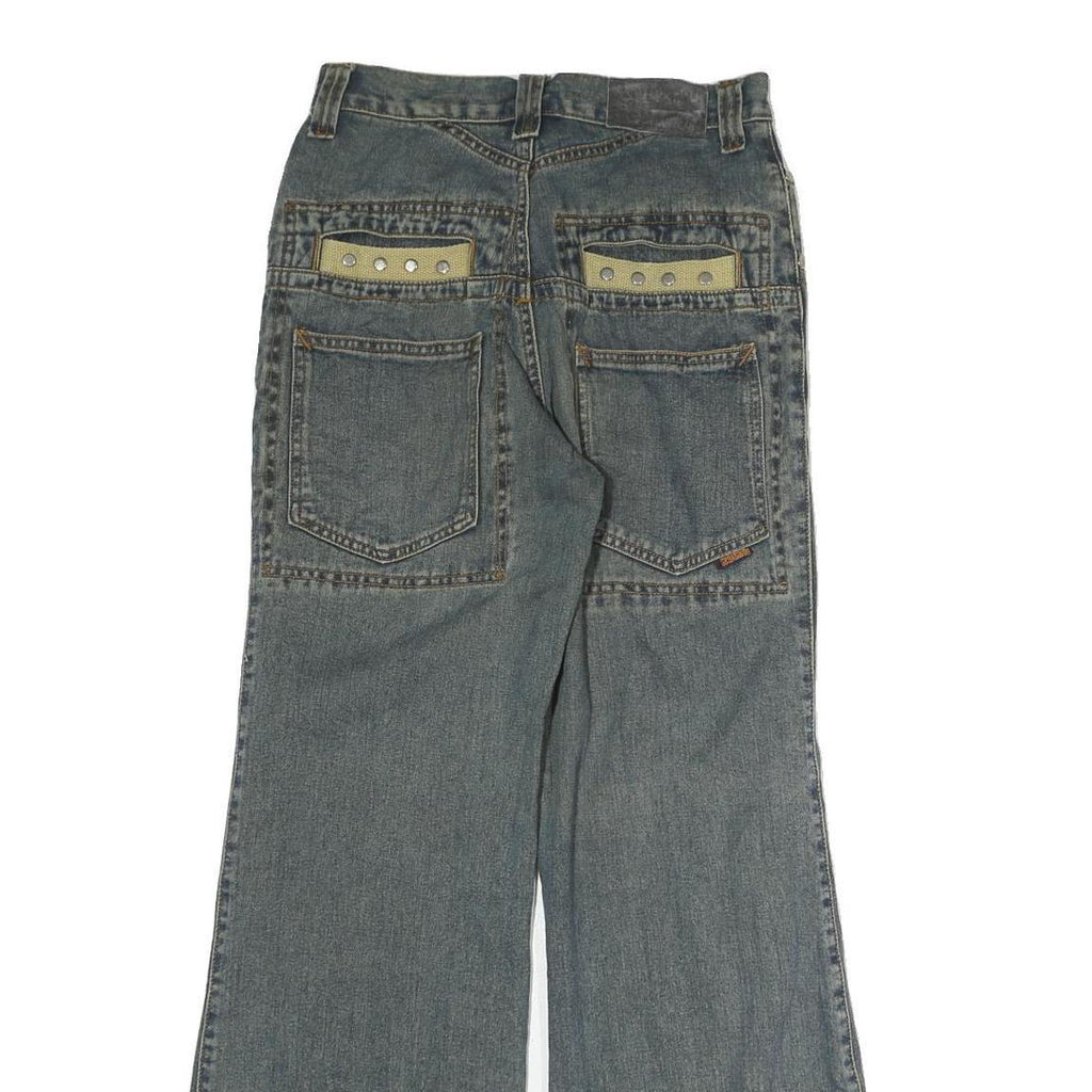 HAOSSHINU Mens Regular Fit Flared Denim Light Blue Cotton Jeans W26 L27 Stylish