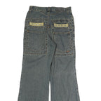 HAOSSHINU Mens Regular Fit Flared Denim Light Blue Cotton Jeans W26 L27 Stylish