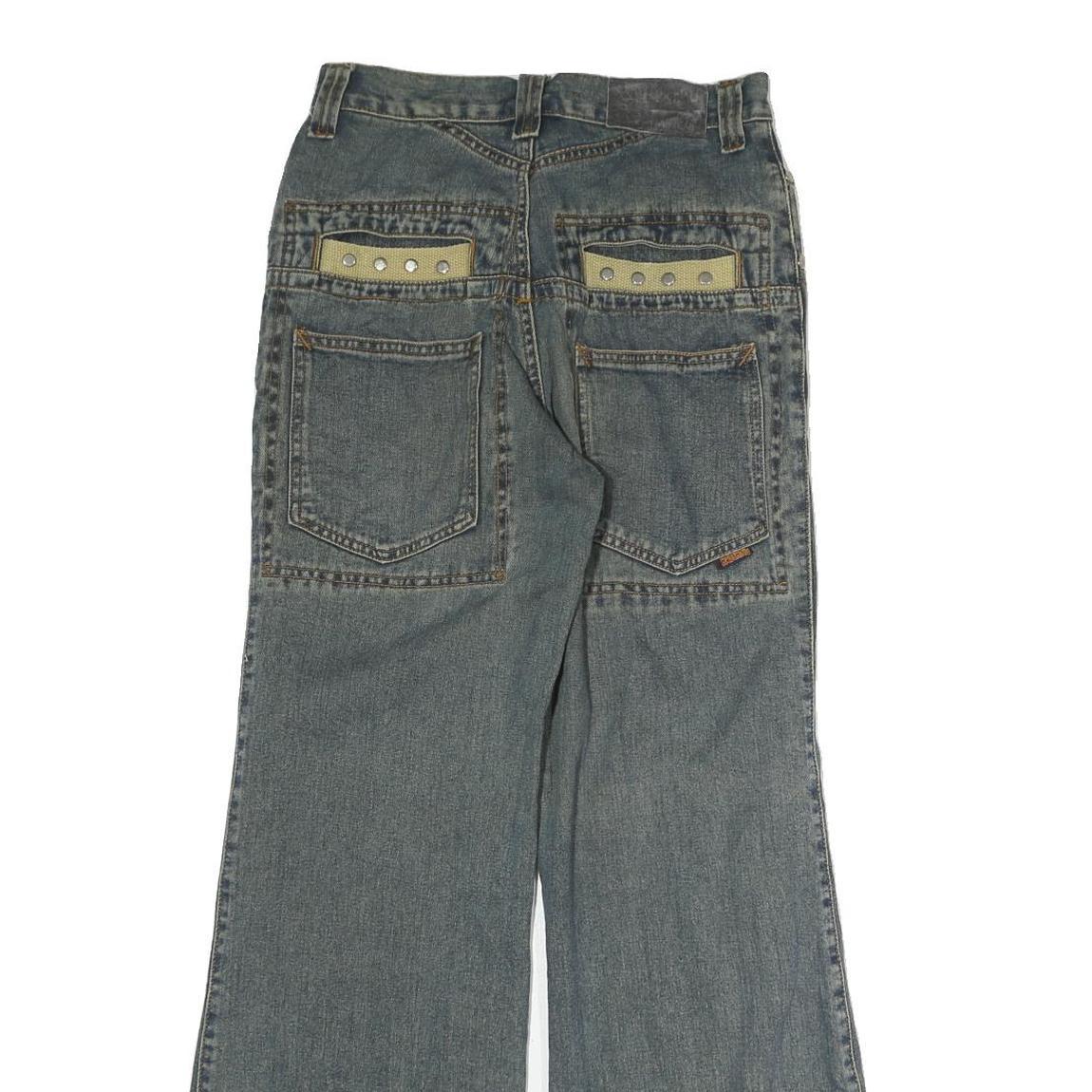 HAOSSHINU Mens Regular Fit Flared Denim Light Blue Cotton Jeans W26 L27 Stylish