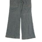 HAOSSHINU Mens Regular Fit Flared Denim Light Blue Cotton Jeans W26 L27 Stylish