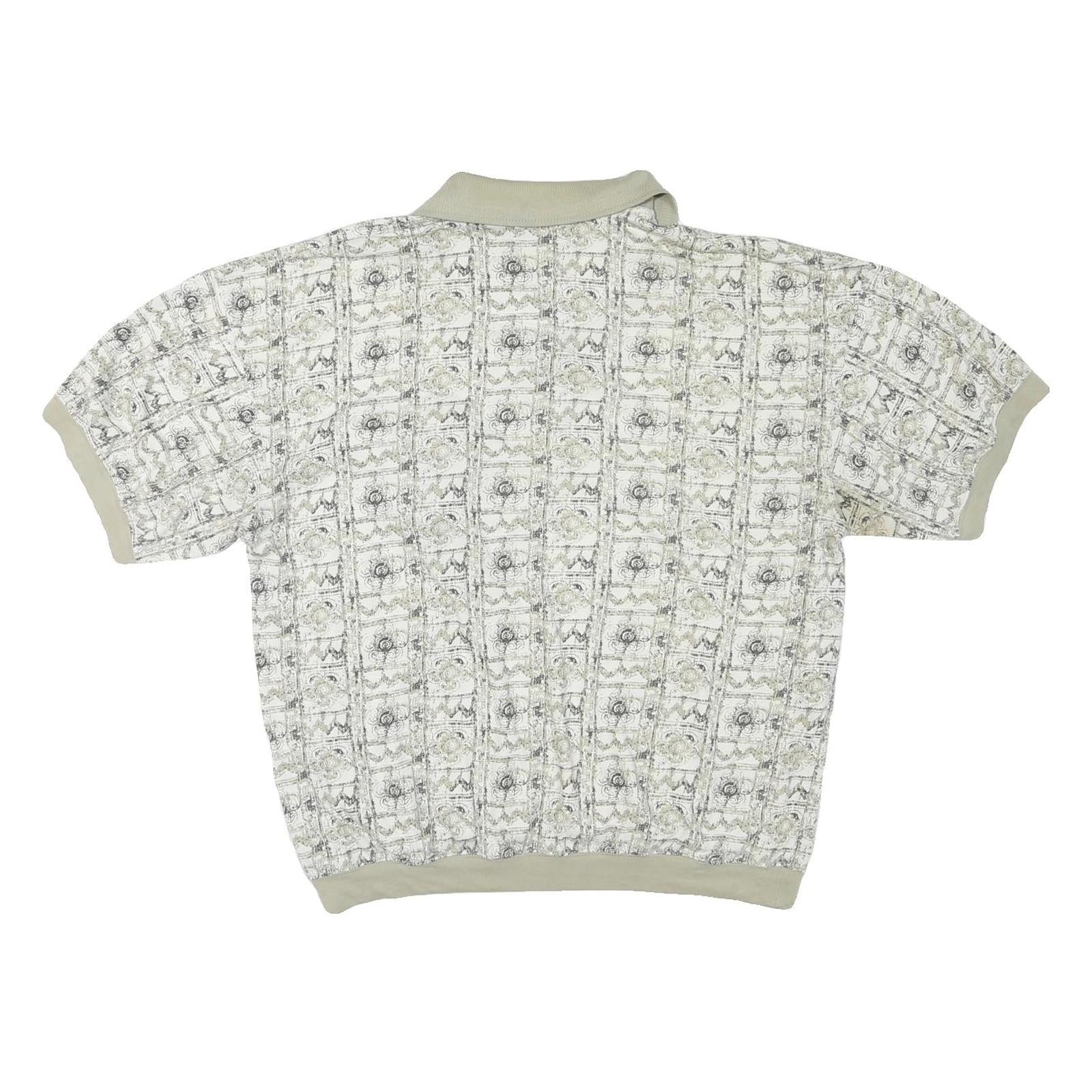 SAFE HARBOR Mens Beige & Cream Short Sleeve Printed Polo Shirt 2XL Casual