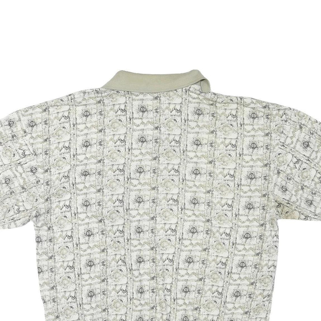 SAFE HARBOR Mens Beige & Cream Short Sleeve Printed Polo Shirt 2XL Casual