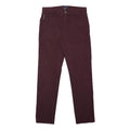 TOMMY HILFIGER Mens Jeans Burgundy Regular Straight Denim W32 L32 Zip Cotton
