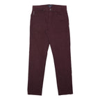TOMMY HILFIGER Mens Jeans Burgundy Regular Straight Denim W32 L32 Zip Cotton