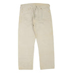 LEVI'S 501 Mens Jeans Beige Regular Straight Denim W34 L26 Button Cotton Blend