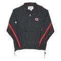 CHAMPION Mens Black & Red Nylon Track Jacket L Half Zip Sport Casual