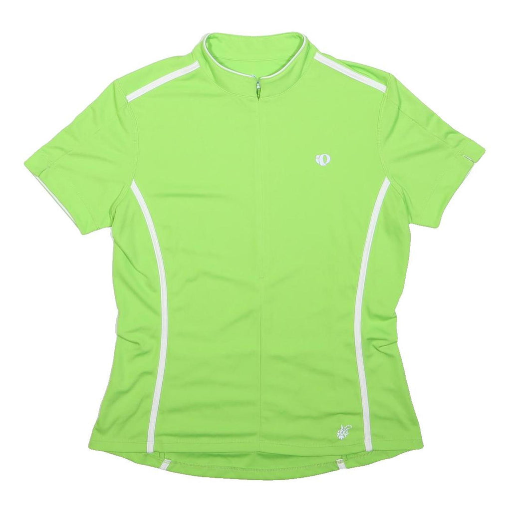 PEARL IZUMI Womens Green & White Cycling T-Shirt XL Short Sleeve 1/4 Zip