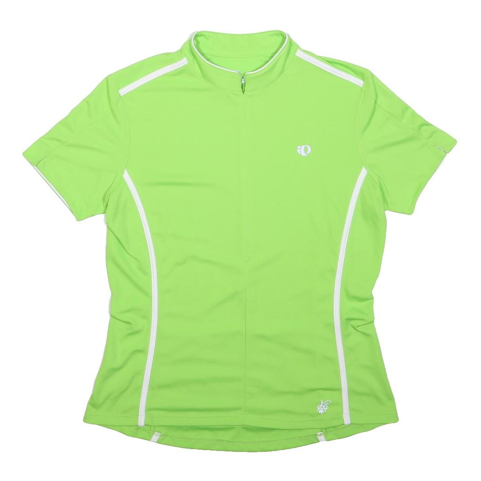 PEARL IZUMI Womens Green & White Cycling T-Shirt XL Short Sleeve 1/4 Zip