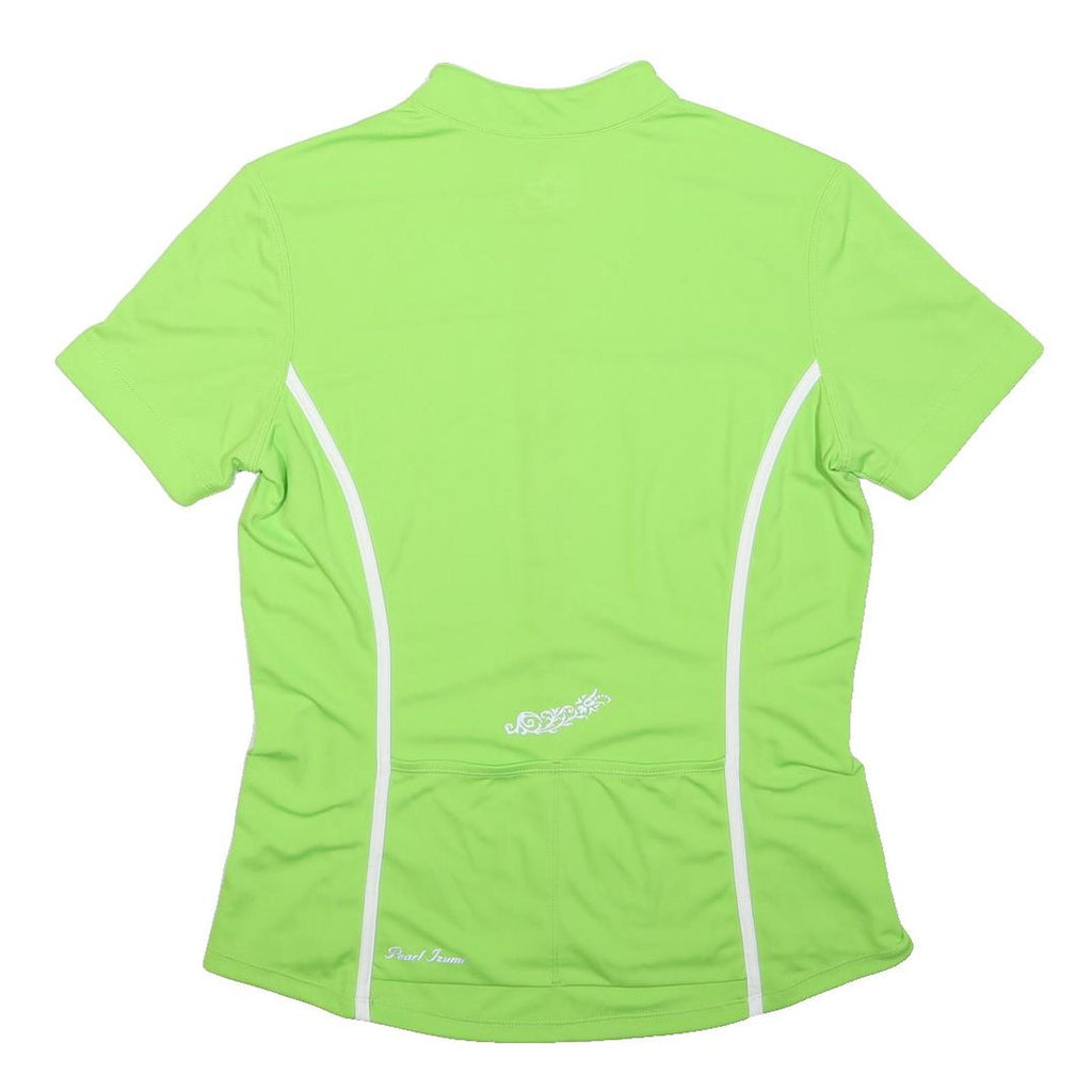 PEARL IZUMI Womens Green & White Cycling T-Shirt XL Short Sleeve 1/4 Zip