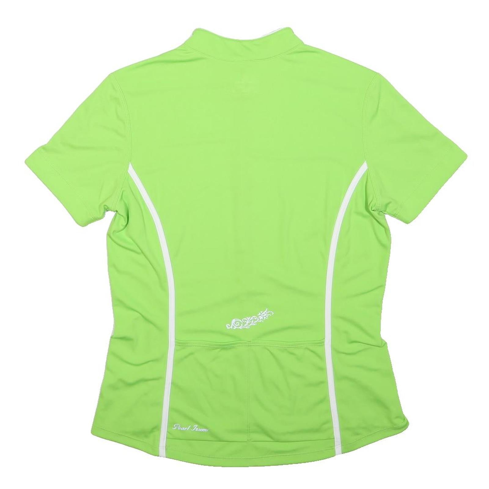 PEARL IZUMI Womens Green & White Cycling T-Shirt XL Short Sleeve 1/4 Zip