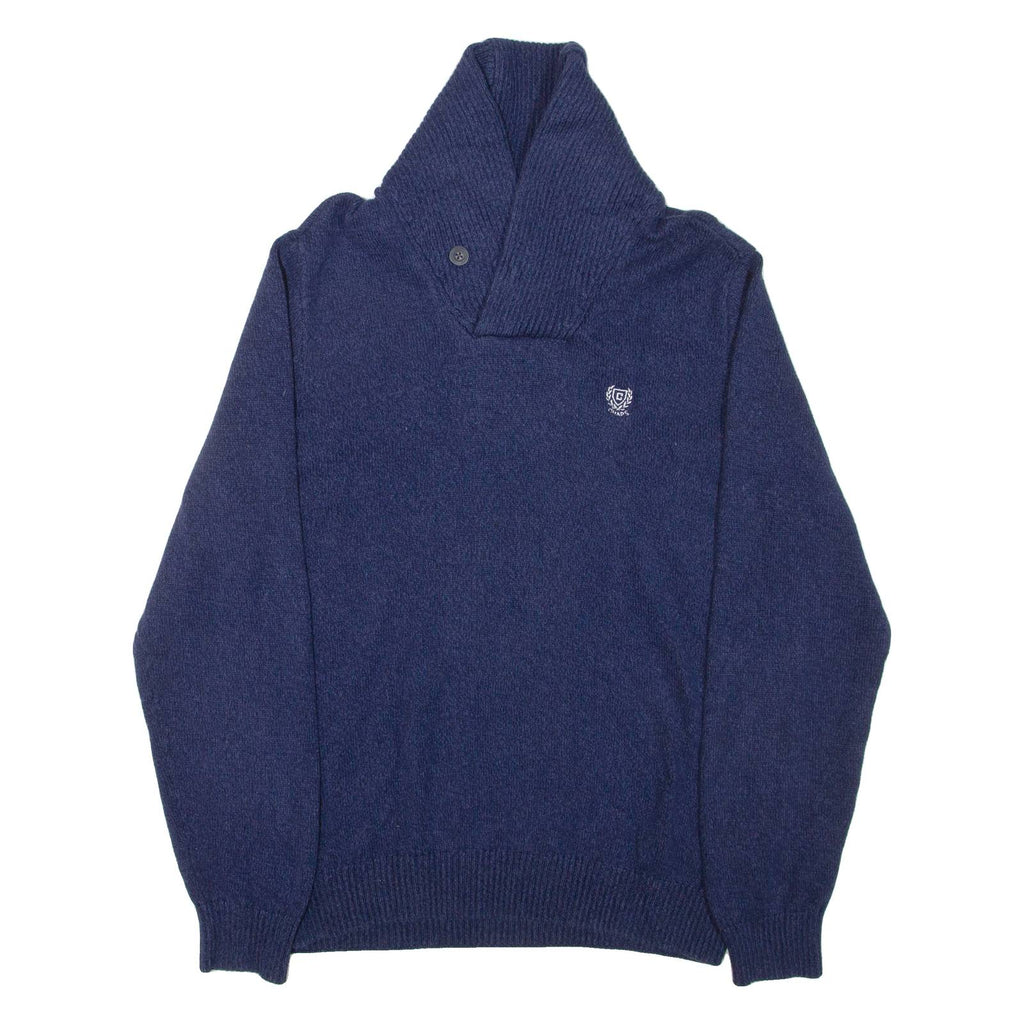 CHAPS Mens Jumper Blue High Neck Tight Knit L