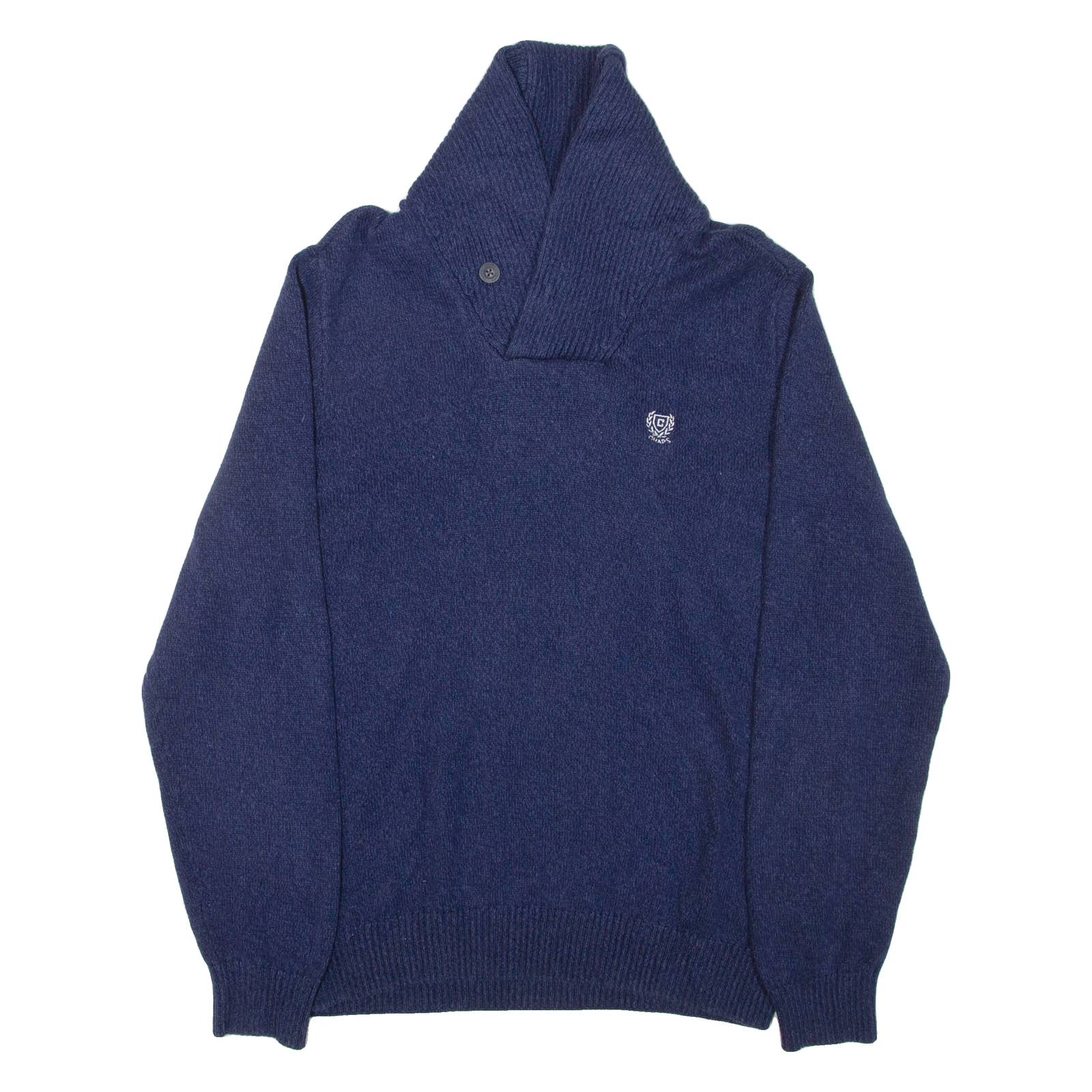 CHAPS Mens Jumper Blue High Neck Tight Knit L