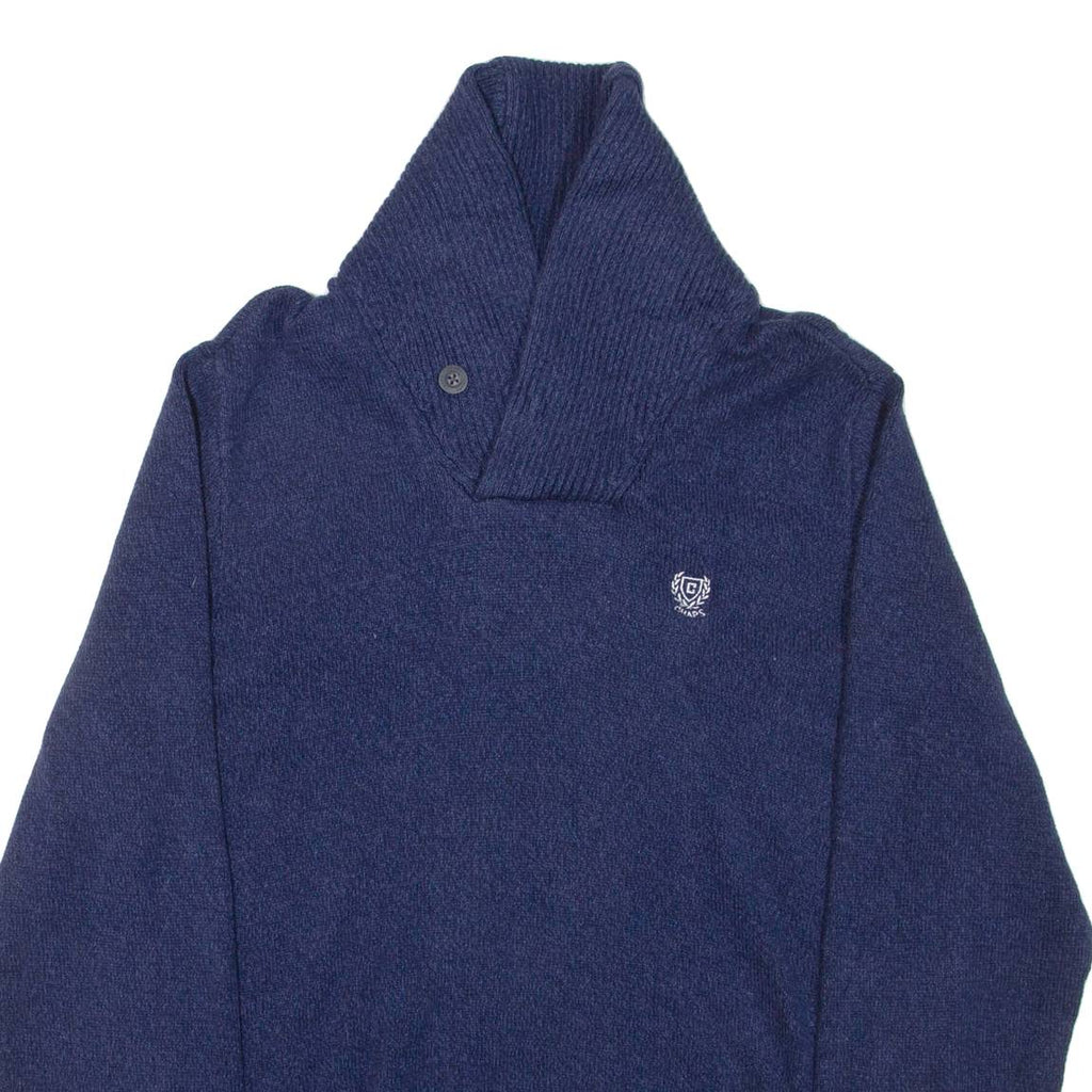 CHAPS Mens Jumper Blue High Neck Tight Knit L