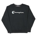 CHAMPION Mens Black Cotton Blend Crew Neck M Sweatshirt Classic Logo Pullover