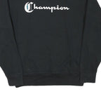 CHAMPION Mens Black Cotton Blend Crew Neck M Sweatshirt Classic Logo Pullover