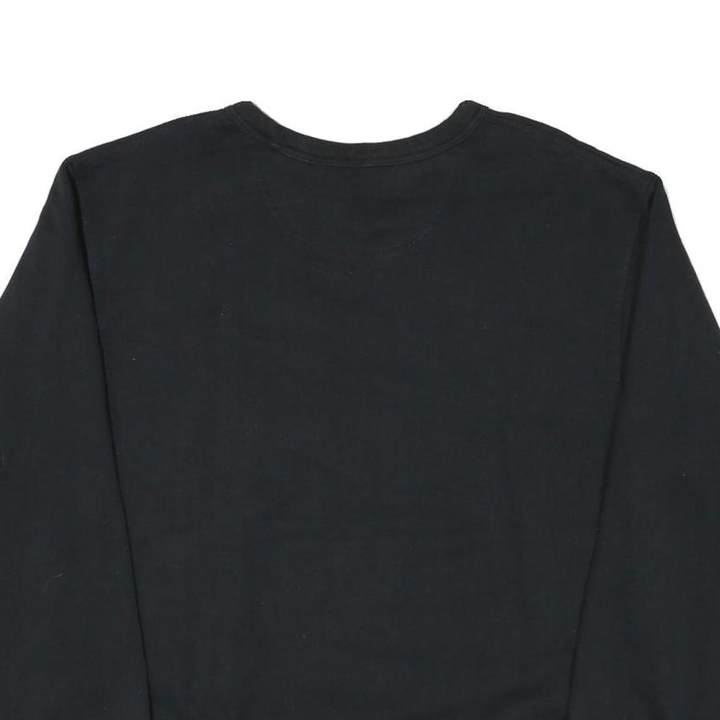 CHAMPION Mens Black Cotton Blend Crew Neck M Sweatshirt Classic Logo Pullover