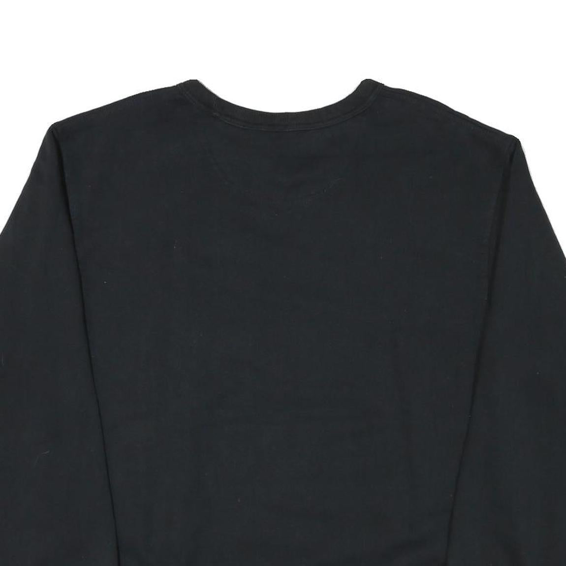 CHAMPION Mens Black Cotton Blend Crew Neck M Sweatshirt Classic Logo Pullover