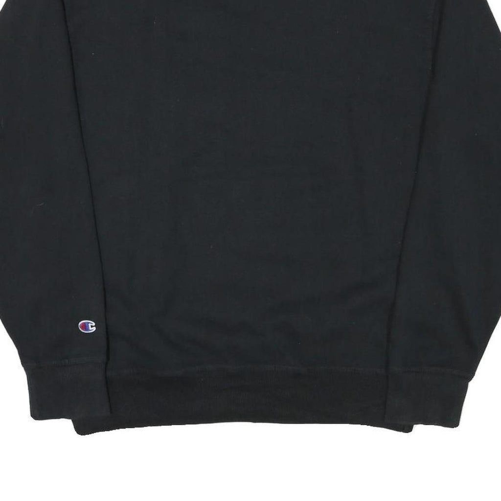 CHAMPION Mens Black Cotton Blend Crew Neck M Sweatshirt Classic Logo Pullover