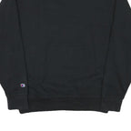 CHAMPION Mens Black Cotton Blend Crew Neck M Sweatshirt Classic Logo Pullover