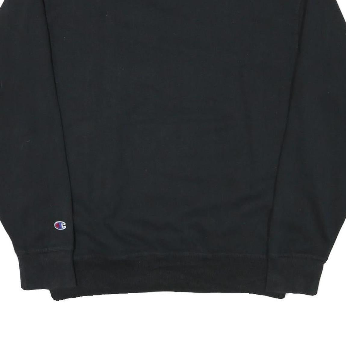 CHAMPION Mens Black Cotton Blend Crew Neck M Sweatshirt Classic Logo Pullover