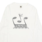 PRETTY GREEN Mens White Long Sleeve Crew Neck Graphic T-Shirt S Cotton Blend