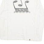 PRETTY GREEN Mens White Long Sleeve Crew Neck Graphic T-Shirt S Cotton Blend