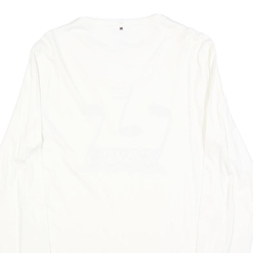 PRETTY GREEN Mens White Long Sleeve Crew Neck Graphic T-Shirt S Cotton Blend