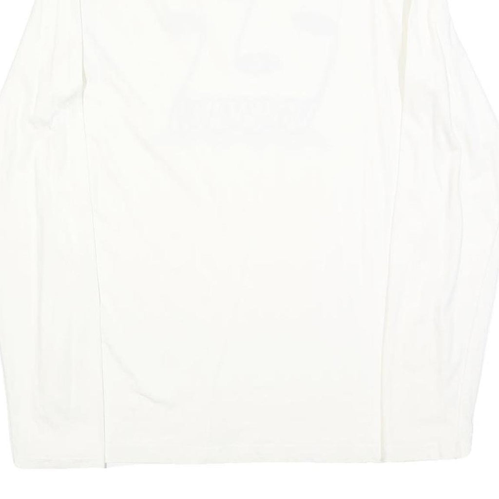 PRETTY GREEN Mens White Long Sleeve Crew Neck Graphic T-Shirt S Cotton Blend