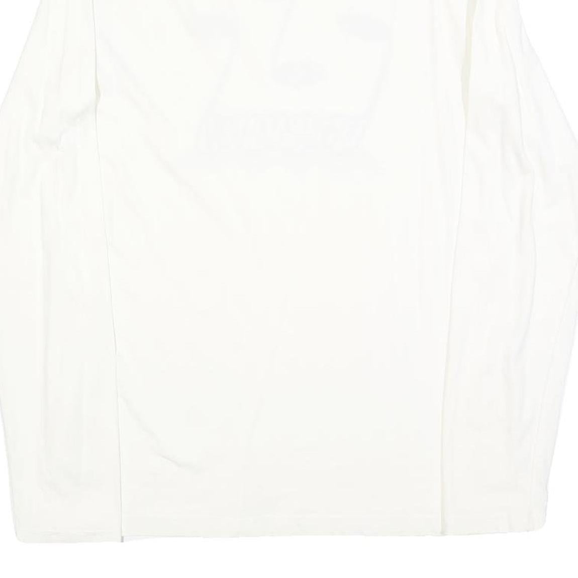 PRETTY GREEN Mens White Long Sleeve Crew Neck Graphic T-Shirt S Cotton Blend