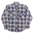 WINDBREAKER Mens Blue & Cream Plaid Shirt M Cotton Blend Casual Button Up
