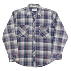 WINDBREAKER Mens Blue & Cream Plaid Shirt M Cotton Blend Casual Button Up