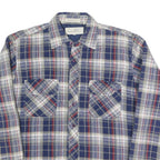 WINDBREAKER Mens Blue & Cream Plaid Shirt M Cotton Blend Casual Button Up