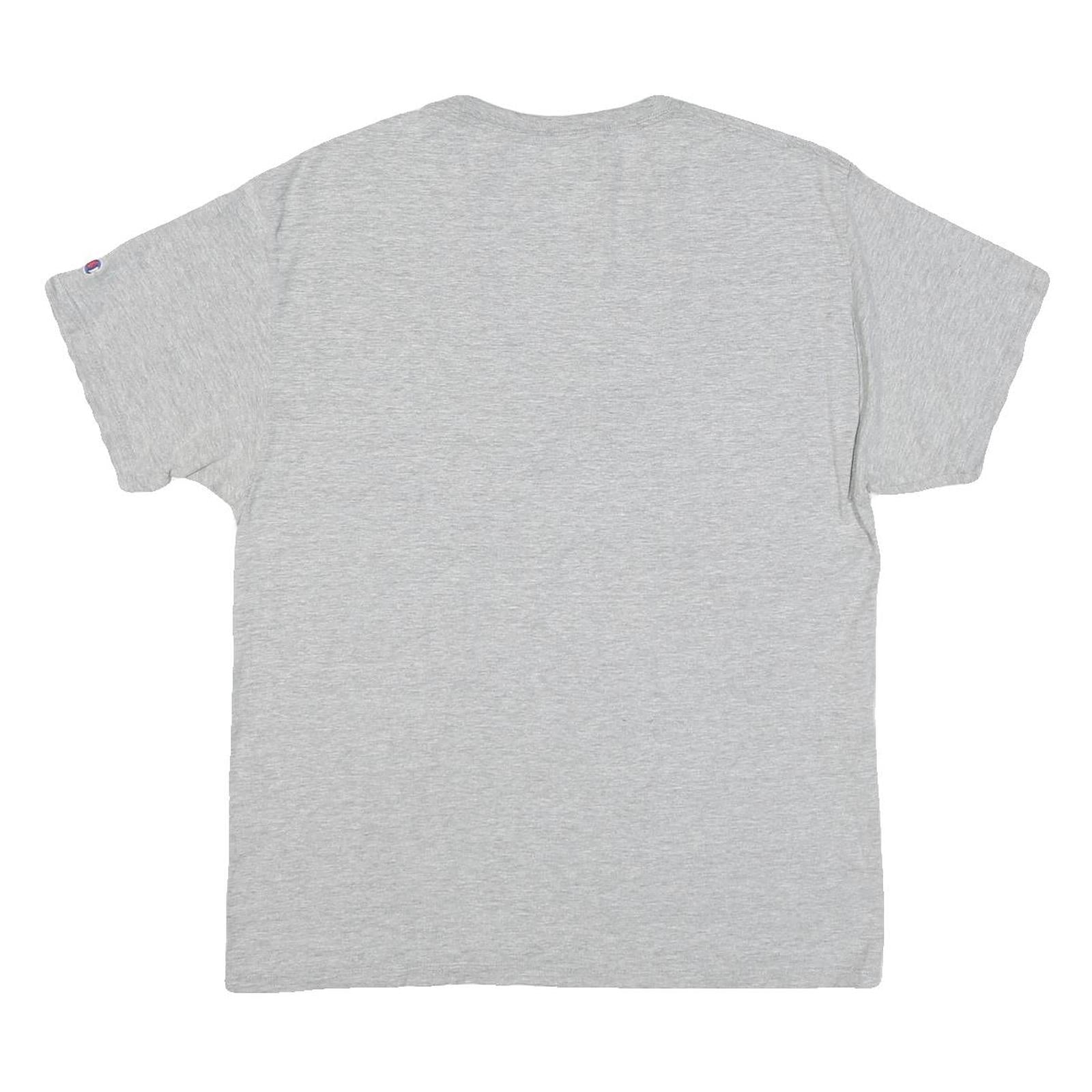 CHAMPION Mens Grey Crew Neck T-Shirt L Cotton Blend Casual Short Sleeve