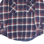 OUTDOOR EXCHANGE Mens Blue & Maroon Check Shirt M Cotton Long Sleeve Button Up