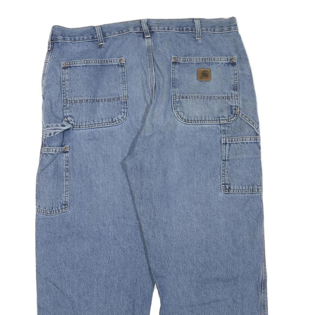 CARHARTT Mens Regular Fit Cotton Blend Denim Jeans Light Blue W38 L26 Workwear