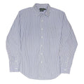 LAUREN RALPH LAUREN Mens Blue & White Stripe Shirt XL Classic Cotton Blend