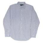 LAUREN RALPH LAUREN Mens Blue & White Stripe Shirt XL Classic Cotton Blend