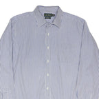 LAUREN RALPH LAUREN Mens Blue & White Stripe Shirt XL Classic Cotton Blend