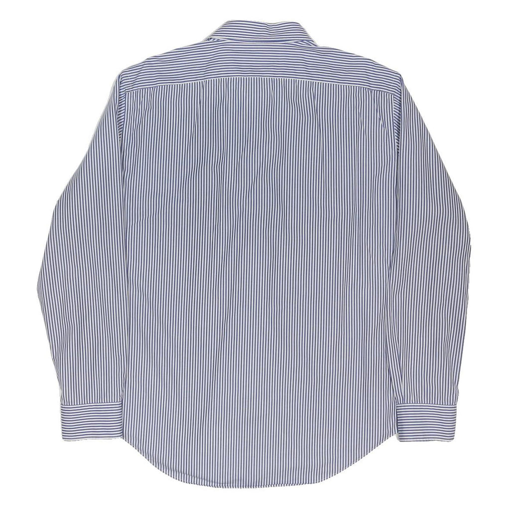 LAUREN RALPH LAUREN Mens Blue & White Stripe Shirt XL Classic Cotton Blend