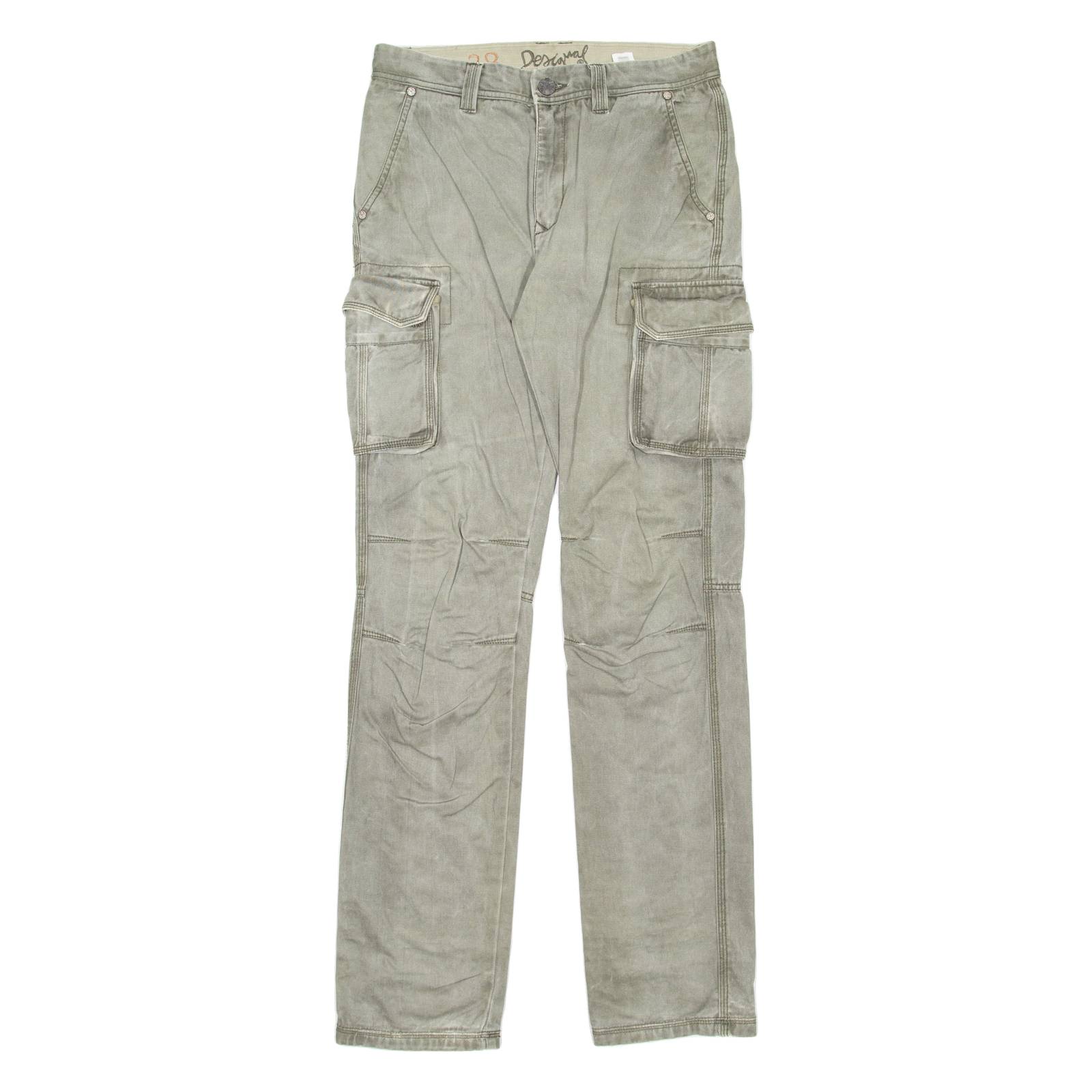 DESIGUAL Mens Trousers Grey Regular Straight W28 L35