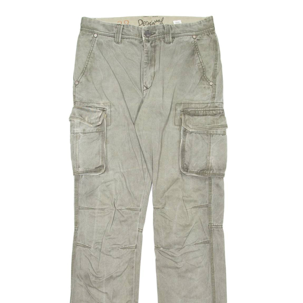DESIGUAL Mens Trousers Grey Regular Straight W28 L35