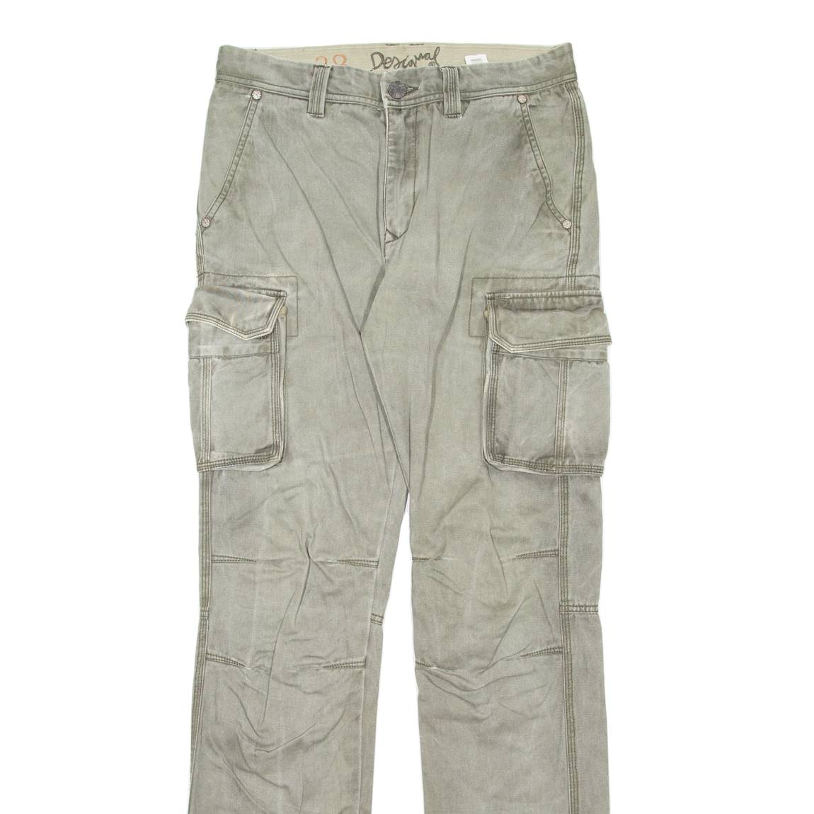 DESIGUAL Mens Trousers Grey Regular Straight W28 L35