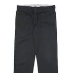 DICKIES Mens Cotton Blend Black Slim Trousers W33 L30 Workwear Zip Closure