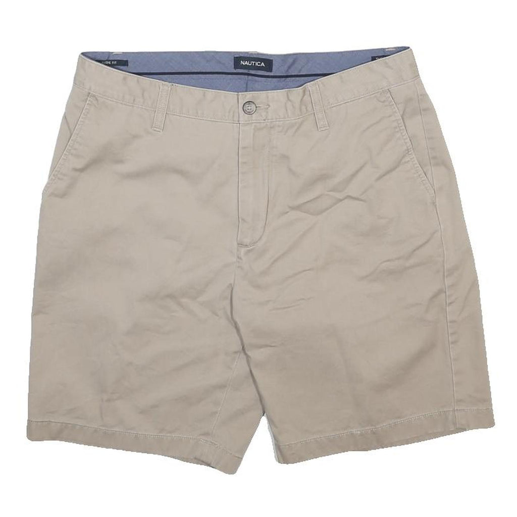 NAUTICA Mens Shorts Beige Casual Plain M W34 Cotton Relaxed Fit