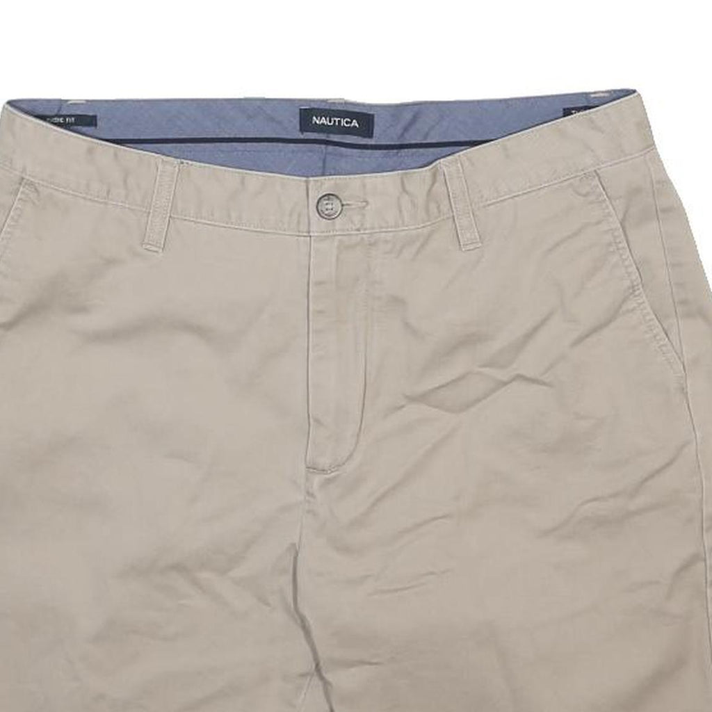 NAUTICA Mens Shorts Beige Casual Plain M W34 Cotton Relaxed Fit