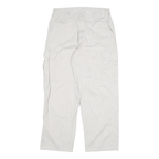 DICKIES Mens Cotton Blend White Relaxed Cargo Trousers W30 L28 Workwear Zip