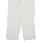 DICKIES Mens Cotton Blend White Relaxed Cargo Trousers W30 L28 Workwear Zip
