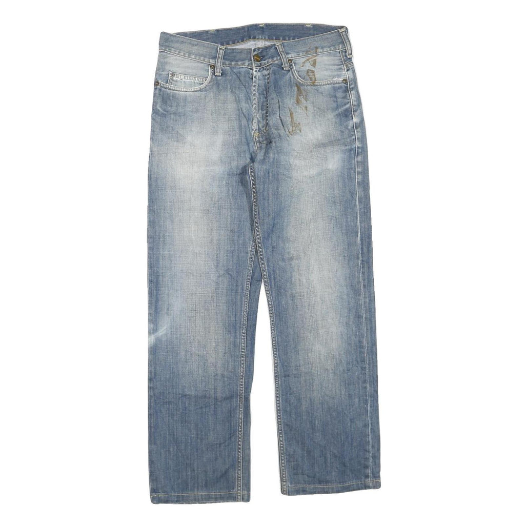 CARHARTT Mens Jeans Blue Regular Straight Denim W32 L28 Distressed Comfort